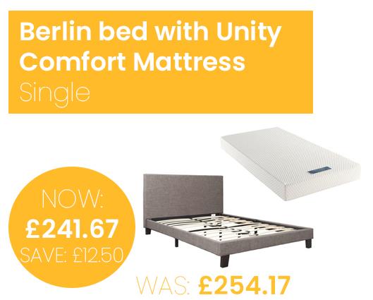 Berlin Bed with Unity Comfort Mattress - Single