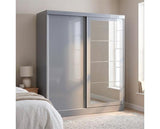 NEVADA 2 DOOR SLIDER WARDROBE - GREY GLOSS