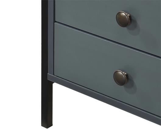 Alva 3 Drawer Bedside - Dark Grey