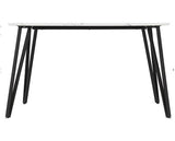 MARLOW & SHELDON DINING SET (X4 CHAIRS) - WHITE MARBLE/GREY VELVET FABRIC