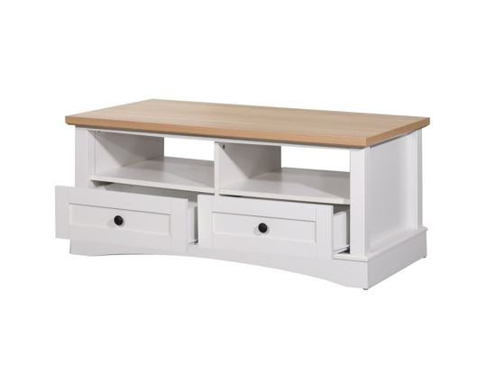 Carman Coffee Table with 2 Drawers-White