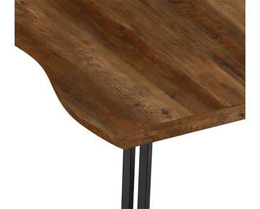 QUEBEC WAVE & LUKAS DINING SET (X4 CHAIRS) - MEDIUM OAK EFFECT/GREY VELVET