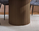 Axel Fluted Dining Table with 4 Fabric Chairs - Walnut