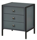 Alva 3 Drawer Bedside - Dark Grey