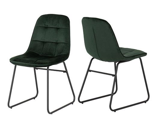 MODENA & LUKAS DINING SET (X4 CHAIRS) - CREAM/EMERALD GREEN VELVET