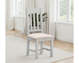 WINDSOR SLATTED DINING CHAIR (X2 PER BOX) - PEBBLE GREY/OAT FABRIC