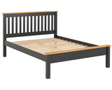 MONACO 4' LOW END BED - DARK GREY/OAK EFFECT