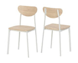 Rickson Chair - White/Light Oak Effect Veneer Set of 2