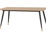 HAMILTON & ATHENS LARGE DINING SET (X6 CHAIRS) - MEDIUM OAK EFFECT/GREY FAUX LEATHER
