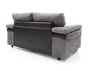 Sofia 2 Seater Sofa - Black & Grey