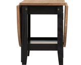 SANTOS DROP LEAF COFFEE TABLE - BLACK/DISTRESSED WAXED PINE