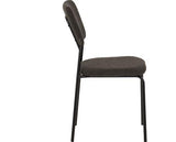MARLOW & SHELDON DINING SET (X4 CHAIRS) - WHITE MARBLE/GREY BOUCLE FABRIC