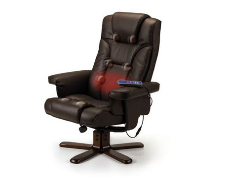 Monk Massage Recliner & Stool Brown