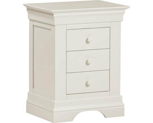 BORDEAUX 3 DRAWER BEDSIDE - IVORY