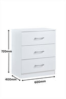 Highbury 3 Drawer Chest - White