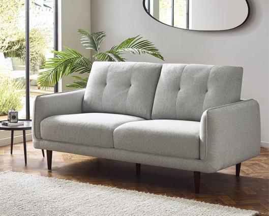 Remy Fabric 2 Seater Sofa Light Grey