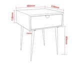 Jupiter metal 1 drawer bedside cabinet, copper drawer with black handle legs