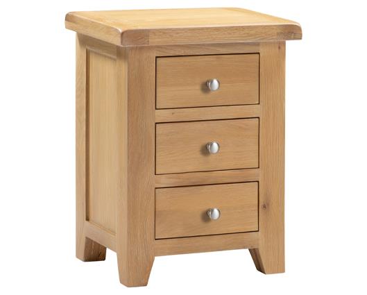 WINDSOR 3 DRAWER BEDSIDE - NATURAL OAK