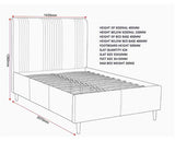 MAINE 4'6" BED - TAUPE VELVET FABRIC