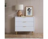 Zara 3 Drawer Fluted Chest - White
