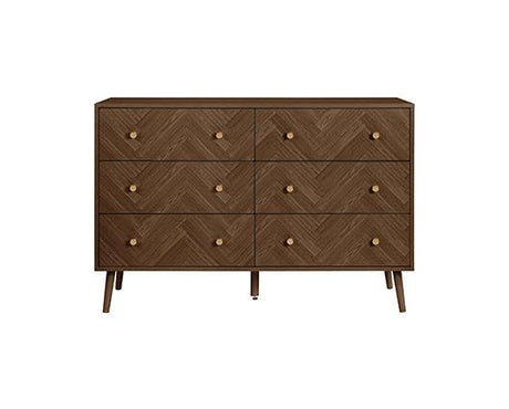 Herringford 6 Drawer Wide Chest - Walnut