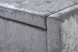 Vanessa Ottoman Bench-Grey Crushed Velvet