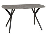 ATHENS RECT & LUKAS DINING SET (X4 CHAIRS) - CONCRETE/EMERALD GREEN VELVET
