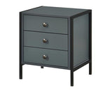 Alva 3 Drawer Bedside - Dark Grey