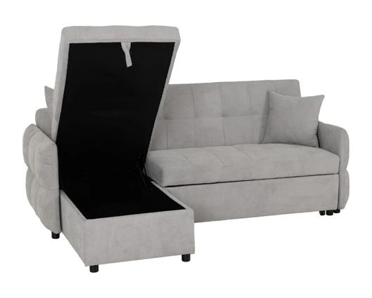 Chelsea Corner Sofa Bed - Silver Grey Fabric
