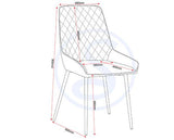 TREVISO & AVERY DINING SET (X4 CHAIRS) - LIGHT OAK EFFECT/GREY VELVET