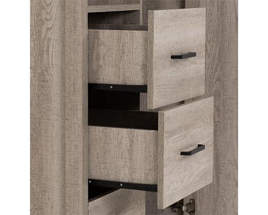 OLIVER 1 DOOR 3 DRAWER OPEN SHELF WARDROBE - LIGHT OAK EFFECT