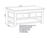 BORDEAUX 2 DRAWER COFFEE TABLE - PEBBLE GREY/OAK