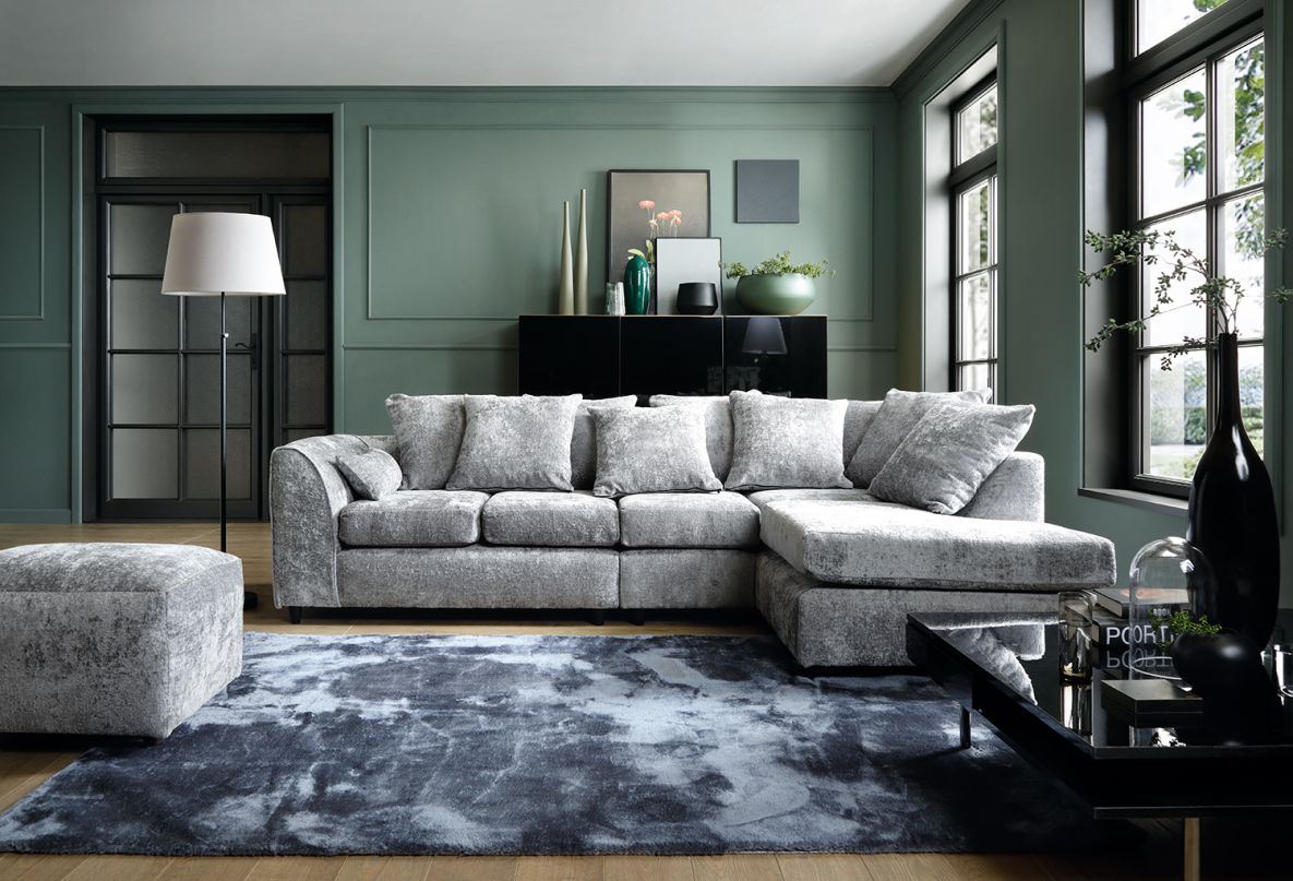 Heidi Right Hand Facing Corner Sofa Plus - Light Grey