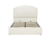 Monaco Fabric Ottoman King Bed - White