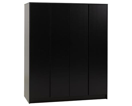 MALVERN 4 DOOR WARDROBE - BLACK