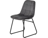 ATHENS RECT & LUKAS DINING SET (X4 CHAIRS) - CONCRETE/GREY VELVET