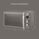 800W Retro Digital Microwave - Grey