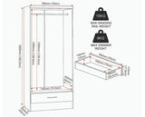 NEVADA 2 DOOR 1 DRAWER WARDROBE - BLACK WOOD GRAIN