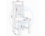 WINDSOR SLATTED DINING CHAIR (X2 PER BOX) - PEBBLE GREY/OAT FABRIC