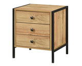 Alva 3 Drawer Bedside - Wotan Oak