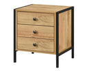Alva 3 Drawer Bedside - Wotan Oak