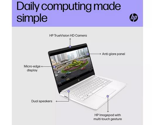 HP Stream 14s-dq0508sa 14" Laptop - Intel Celeron, 128 GB SSD, White
