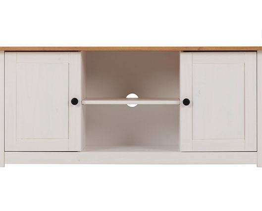 PANAMA FLAT SCREEN TV UNIT - WHITE/NATURAL WAX