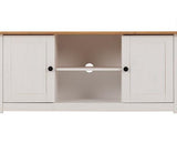 PANAMA FLAT SCREEN TV UNIT - WHITE/NATURAL WAX
