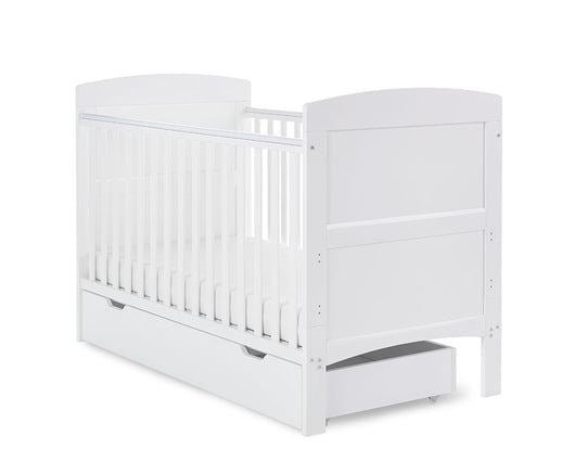 Grace Cot Bed & Under Drawer - White