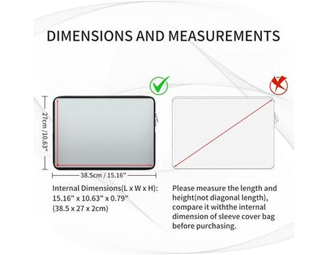 RAINYEAR 15.6 Inch Laptop Sleeve Protective Case