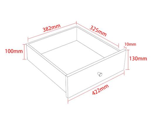 Saturn metal 1 drawer bedside cabinet, white with gold handle