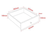 Saturn metal 1 drawer bedside cabinet, white with gold handle