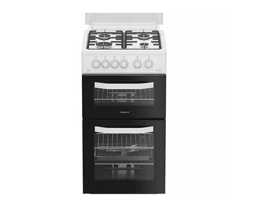 Hotpoint 50cm Gas Double Cooker - White