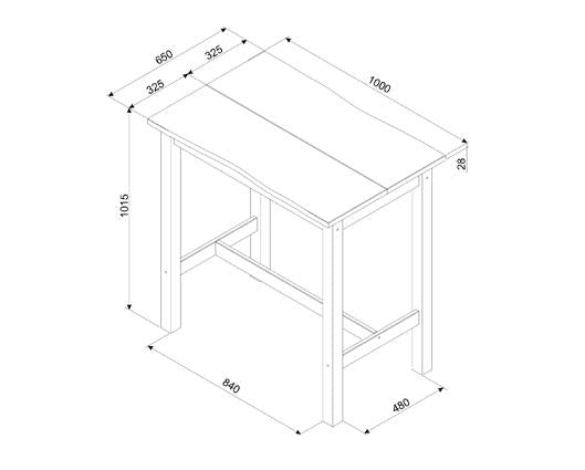 Live edge large rectangular high breakfast bar table & pair bar stool SET